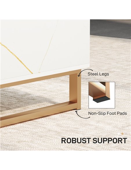 HOMCOM Elegant Marble Effect Storage Coffee Table - White - pic 151824 | FastDaddyshop