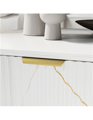 HOMCOM Elegant Marble Effect Storage Coffee Table - White