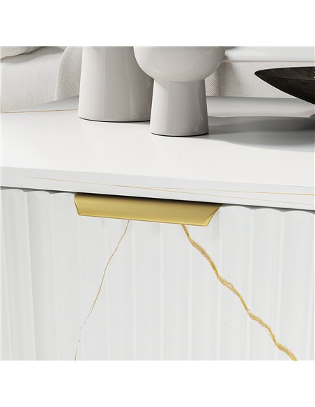 HOMCOM Elegant Marble Effect Storage Coffee Table - White - pic 151825 | FastDaddyshop
