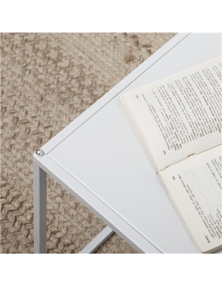 HOMCOM Square Nesting Coffee Table Set of 2, Modern Nest of Tables, Sofa Side Tables with Steel Frame for Living Room, Bedroom,  - pic 151836 | FastDaddyshop