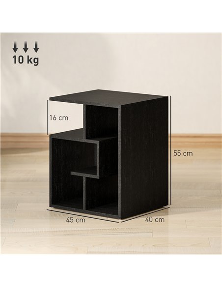 HOMCOM Side Table, 3 Tier End Table with Open Storage Shelves for Living Room, Bedroom, Black - pic 151839 | FastDaddyshop