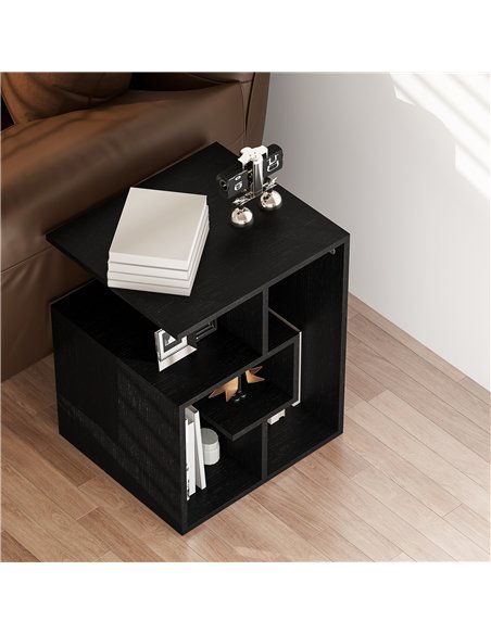 HOMCOM Side Table, 3 Tier End Table with Open Storage Shelves for Living Room, Bedroom, Black - pic 151845 | FastDaddyshop