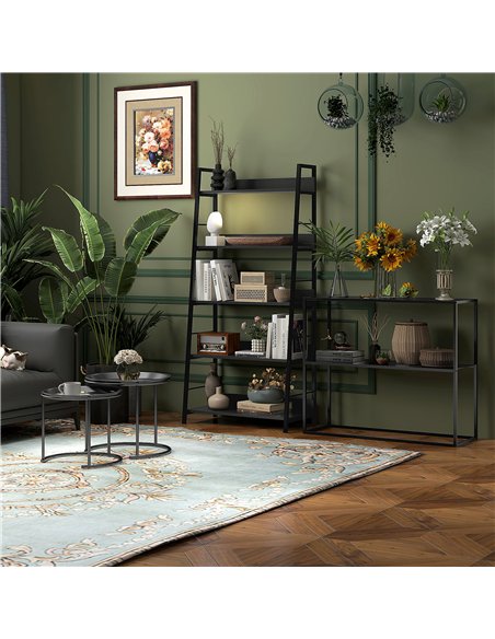 HOMCOM Nesting Tables Set of 2, Side End Table with Removable Tabletop Tray and Steel Frame for Living Room, Bedroom, White - pic 151854 | FastDaddyshop