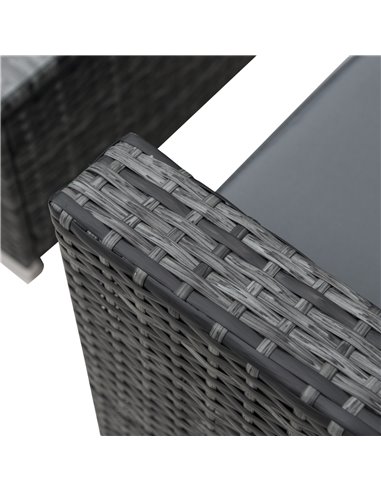 Outsunny 4 Pieces Wicker Steel Rattan Sofa Set Garden Chair Seat Furniture Patio Grey