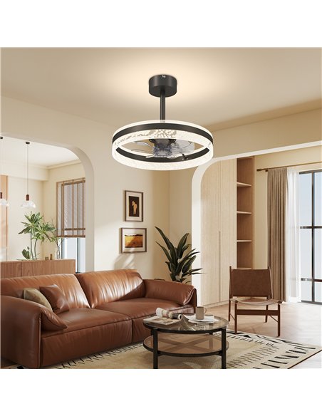 HOMCOM Ceiling Fan with LED Light and Remote - Black - pic 151881 | FastDaddyshop