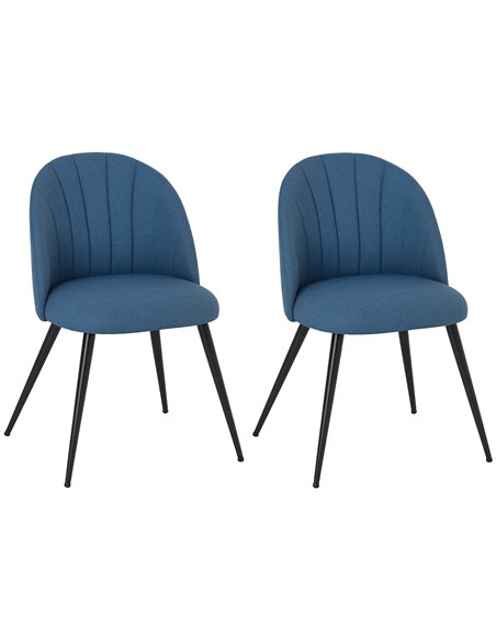 HOMCOM Velvet Dining Chairs Set of 2, Modern Upholstered Kitchen Chairs with Metal Legs, Shell Backrest and Padded Seat for Dini - pic 151882 | FastDaddyshop