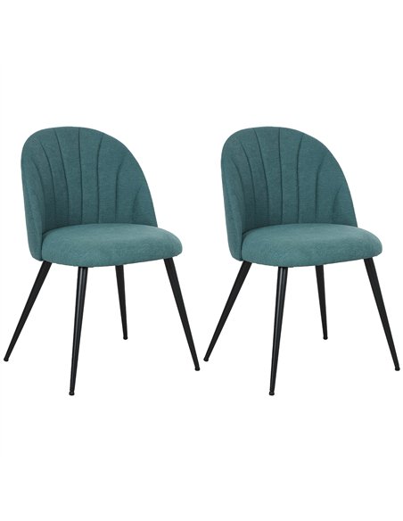 HOMCOM Velvet Dining Chairs Set of 2, Modern Upholstered Kitchen Chairs with Metal Legs, Shell Backrest and Padded Seat for Dini - pic 151891 | FastDaddyshop