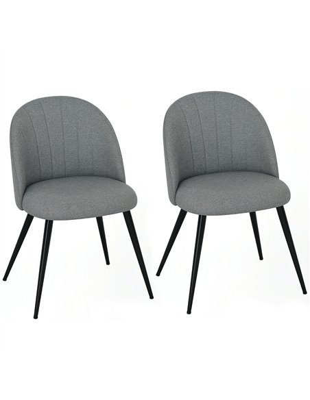 HOMCOM Velvet Dining Chairs Set of 2, Modern Upholstered Kitchen Chairs with Metal Legs, Shell Backrest and Padded Seat for Dini - pic 151900 | FastDaddyshop
