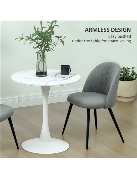 HOMCOM Velvet Dining Chairs Set of 2, Modern Upholstered Kitchen Chairs with Metal Legs, Shell Backrest and Padded Seat for Dini - pic 151906 | FastDaddyshop