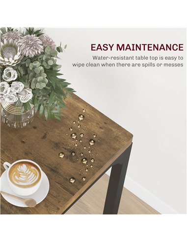 HOMCOM Three-Piece Minimal and Compact Dining Set, Rustic Brown