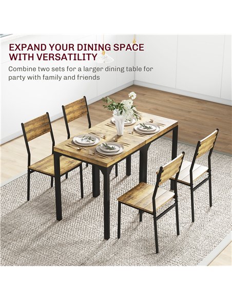 HOMCOM Three-Piece Minimal and Compact Dining Set, Rustic Brown - pic 151915 | FastDaddyshop