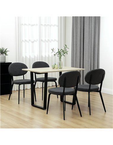 HOMCOM Boucle Dining Chairs Set of 4, Modern Upholstered Sherpa Kitchen Chairs with Backrest, Metal Legs and Padded Seat for Din