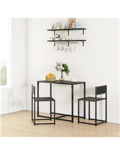 HOMCOM Dining Table and Chairs Set 2, Dining Room Sets, Rectangular Space Saving Table and 2 Chairs for Compact Kitchens, Steel  2