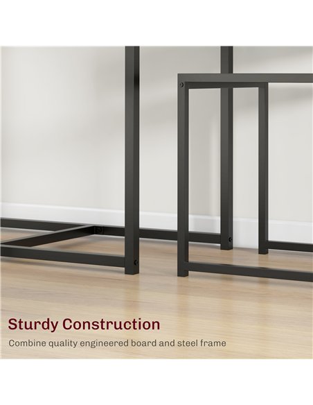 HOMCOM Dining Table and Chairs Set 2, Dining Room Sets, Rectangular Space Saving Table and 2 Chairs for Compact Kitchens, Steel  - pic 151940 | FastDaddyshop