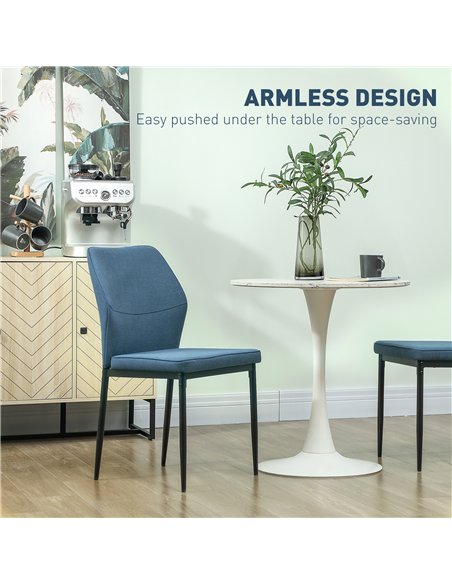 HOMCOM Velvet Dining Chairs Set of 2, Modern Upholstered Kitchen Chairs with Metal Legs, Curved Back and Padded Seat, Armless Si - pic 151951 | FastDaddyshop