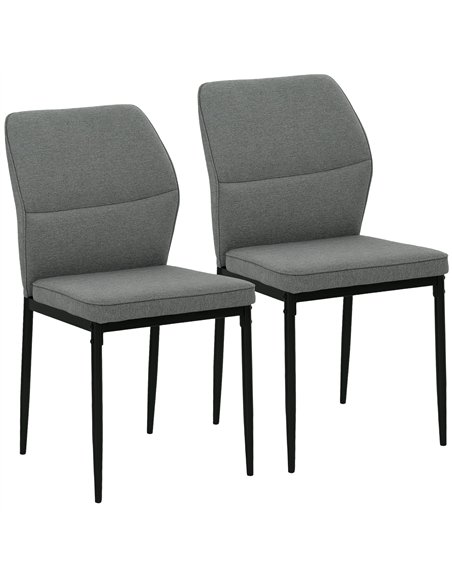 HOMCOM Velvet Dining Chairs Set of 2, Modern Upholstered Kitchen Chairs with Metal Legs, Curved Back and Padded Seat, Armless Si - pic 151954 | FastDaddyshop