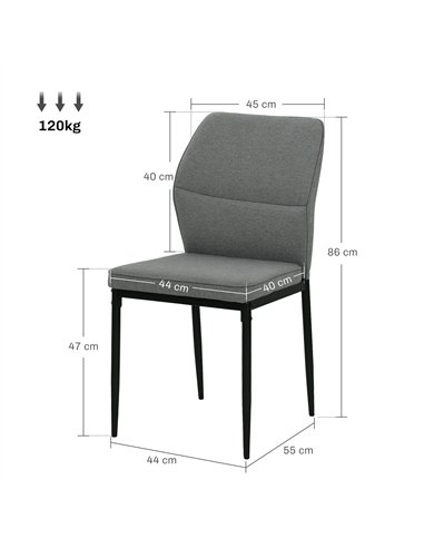 HOMCOM Velvet Dining Chairs Set of 2, Modern Upholstered Kitchen Chairs with Metal Legs, Curved Back and Padded Seat, Armless Si