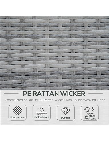 Outsunny 6-Seater Half-Square Rattan Sofa Set, Mixed Grey