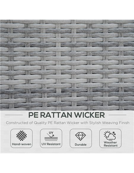 Outsunny 6-Seater Half-Square Rattan Sofa Set, Mixed Grey - pic 15199 | FastDaddyshop