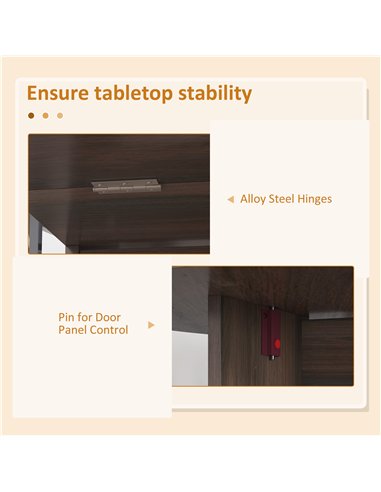 HOMCOM Folding Dining Table, Drop Leaf Table for Small Spaces, Oval Tabletop for Dining Room, Chocolate Wood Effect