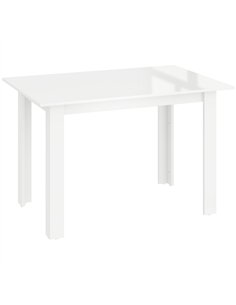 HOMCOM Extendable Dining Table, 120-160 x 70cm Rectangular Kitchen Table for Small Spaces, Seats 4-6 People, High Gloss White