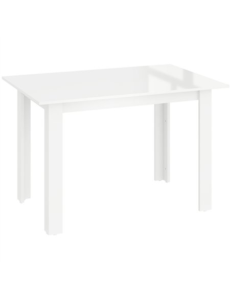 HOMCOM Extendable Dining Table, 120-160 x 70cm Rectangular Kitchen Table for Small Spaces, Seats 4-6 People, High Gloss White - pic 152053 | FastDaddyshop