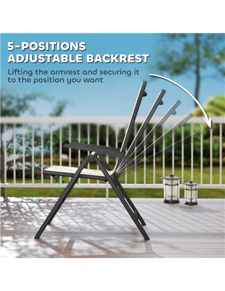 Outsunny Set of Two Rattan Reclining Garden Chairs - Multicolour - pic 152119 | FastDaddyshop