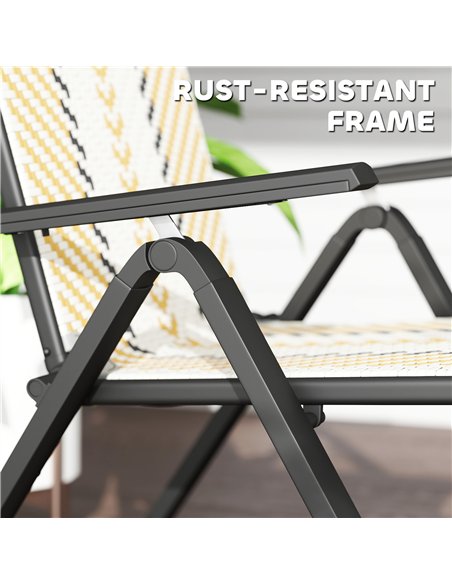 Outsunny Set of Two Rattan Reclining Garden Chairs - Multicolour - pic 152123 | FastDaddyshop