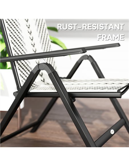 Outsunny Rattan Reclining Garden Chairs - Grey - pic 152132 | FastDaddyshop