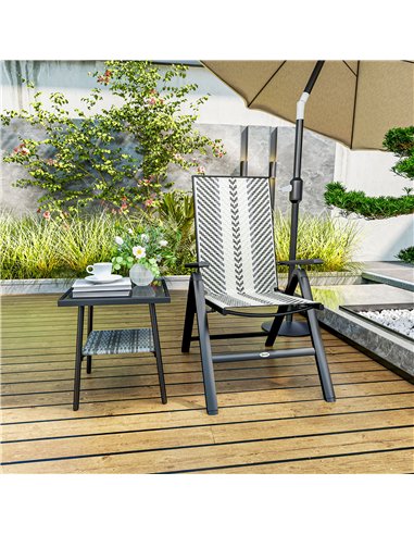 Outsunny Rattan Reclining Garden Chairs - Grey