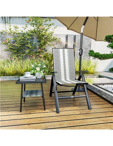 Outsunny Rattan Reclining Garden Chairs - Grey - pic 152133 | FastDaddyshop