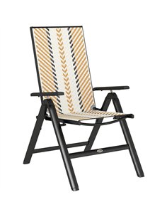Outsunny Rattan Reclining Garden Chairs - Orange