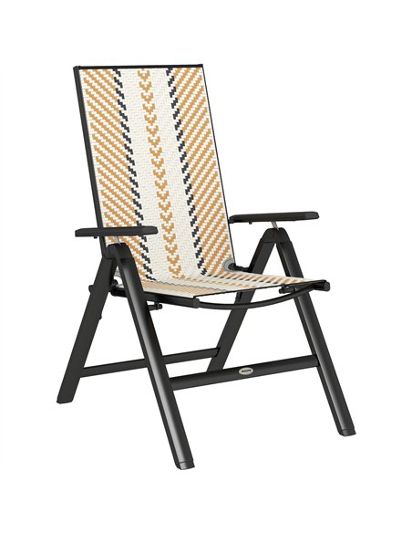 Outsunny Rattan Reclining Garden Chairs - Orange - pic 152134 | FastDaddyshop