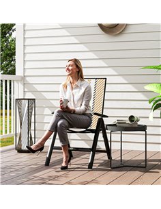 Outsunny Rattan Reclining Garden Chairs - Orange 2