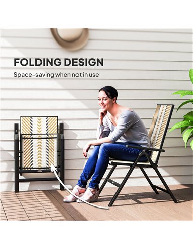 Outsunny Rattan Reclining Garden Chairs - Orange