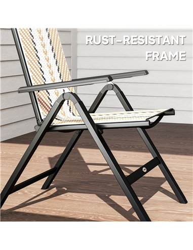 Outsunny Rattan Reclining Garden Chairs - Orange