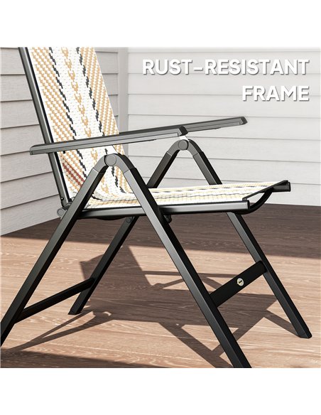 Outsunny Rattan Reclining Garden Chairs - Orange - pic 152141 | FastDaddyshop