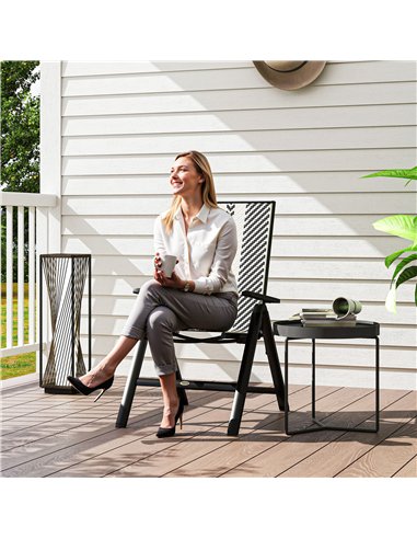 Outsunny Rattan Reclining Garden Chairs - Black
