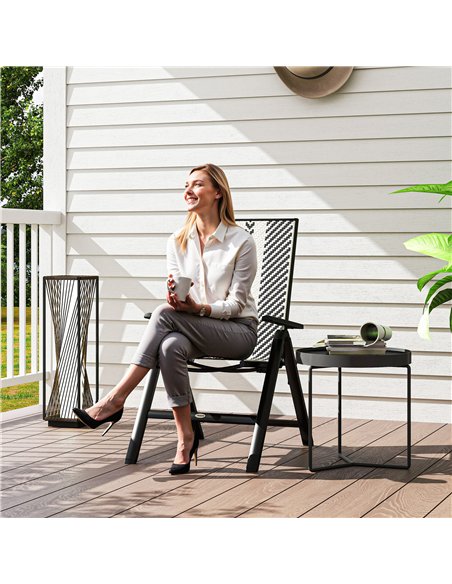 Outsunny Rattan Reclining Garden Chairs - Black - pic 152144 | FastDaddyshop