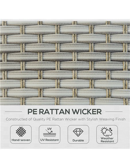 Outsunny 5-Seater Patio PE Rattan Corner Sofa Set, with Tea Table with Ice Bucket, Light Grey - pic 15215 | FastDaddyshop