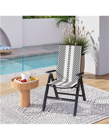 Outsunny Rattan Reclining Garden Chairs - Black