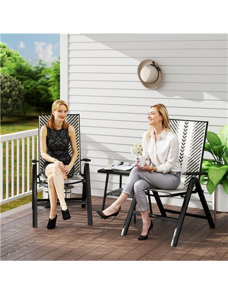 Outsunny Set of Two Rattan Reclining Garden Chairs - Grey - pic 152153 | FastDaddyshop