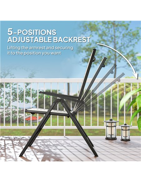 Outsunny Set of Two Rattan Reclining Garden Chairs - Grey - pic 152155 | FastDaddyshop