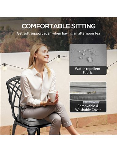 Outsunny Three-Piece Cast Aluminium Bistro Set - Black