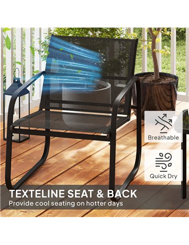 Outsunny Three-Piece Garden Seating Set - Black