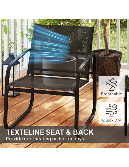 Outsunny Three-Piece Garden Seating Set - Black - pic 152219 | FastDaddyshop