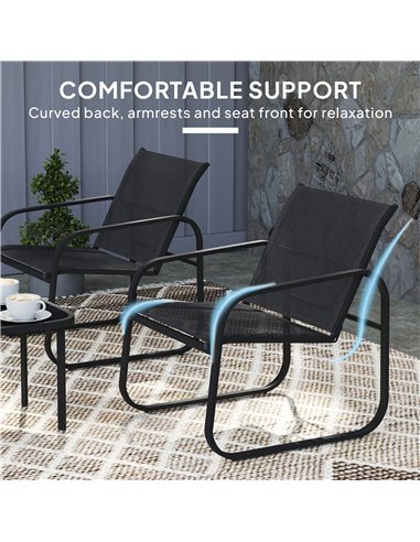Outsunny Three-Piece Garden Seating Set - Black