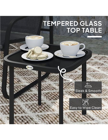 Outsunny Three-Piece Garden Seating Set - Black - pic 152221 | FastDaddyshop