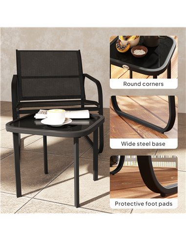Outsunny Three-Piece Garden Seating Set - Black