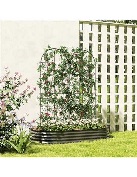 Outsunny Set of 2 Metal Garden Trellis, Decorative Trellis Panels for Climbing Outdoor Plants, Vegetables, Vines, Flowers, 150 x - pic 152252 | FastDaddyshop